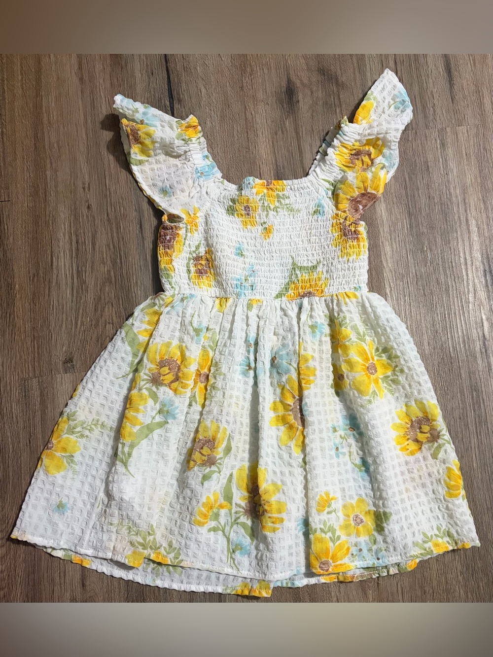 Old Navy - Sunflower Smocked Dress - Size 4T